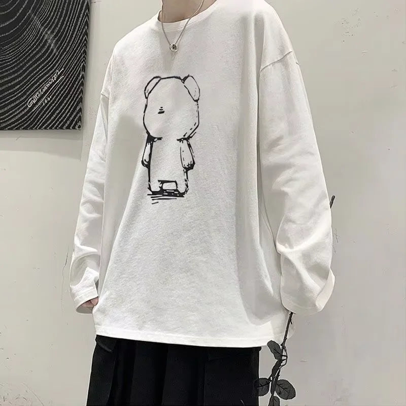 T-shirt for Men Summer Cross of Thorns Suitcase Men's T-shirts Long-sleeved Dark Hip-hop Men's oversize t-shirt Y2k T Shirt Tops