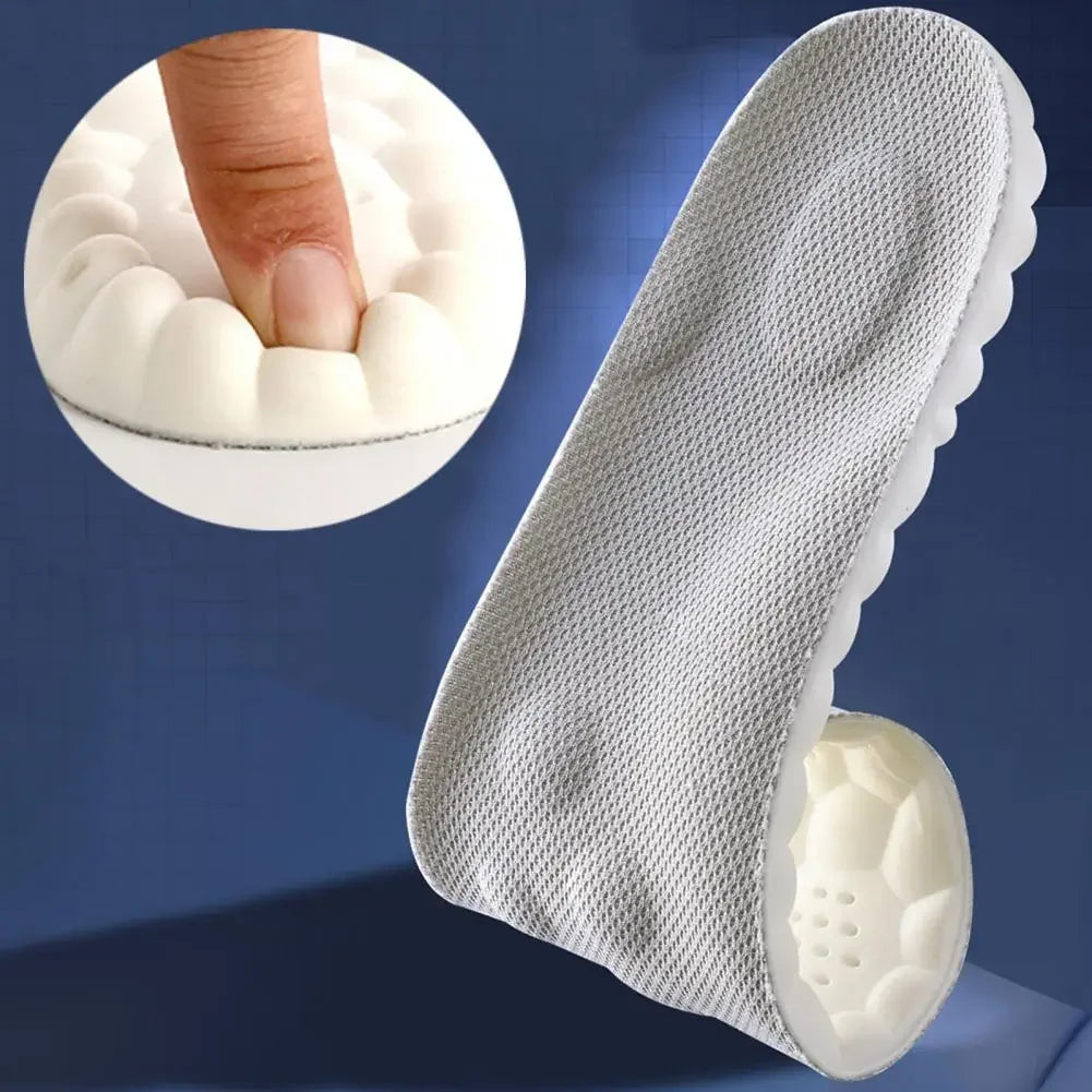 Memory Foam Insoles Cut to Fit Cloud Soles Breathable Inserts with Arch Support Shock-Absorbing Shoe Steppers for Sneakers