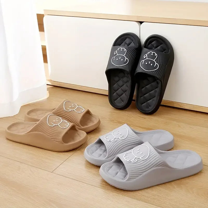 1pc Cute Cartoon Decor Pillow Slides Soft Sole Lightweight Slip On EVA Home Shower Slides Non-slip Beach Comfort Shoes