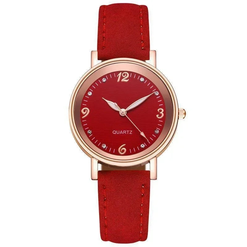 Light Luxury Luminous Quartz Wristwatches for Women Elegant Leather Band Analog Quartz Watches Casual Versatile Watches