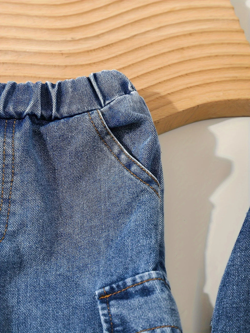 A Pair Of Casual Washed Jeans For Baby Boys Fashionable Workwear Pants And Sports Pants For Little Boys In Autumn And Winter