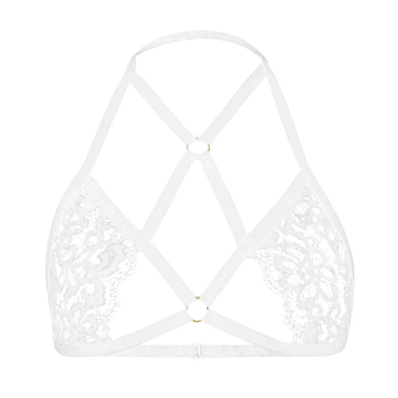 Sexy Lace Women's Bra Lingerie Fashion Push Up Female Bralette Top Adjustable No-Slip Female Bra Perspective Women Underwear