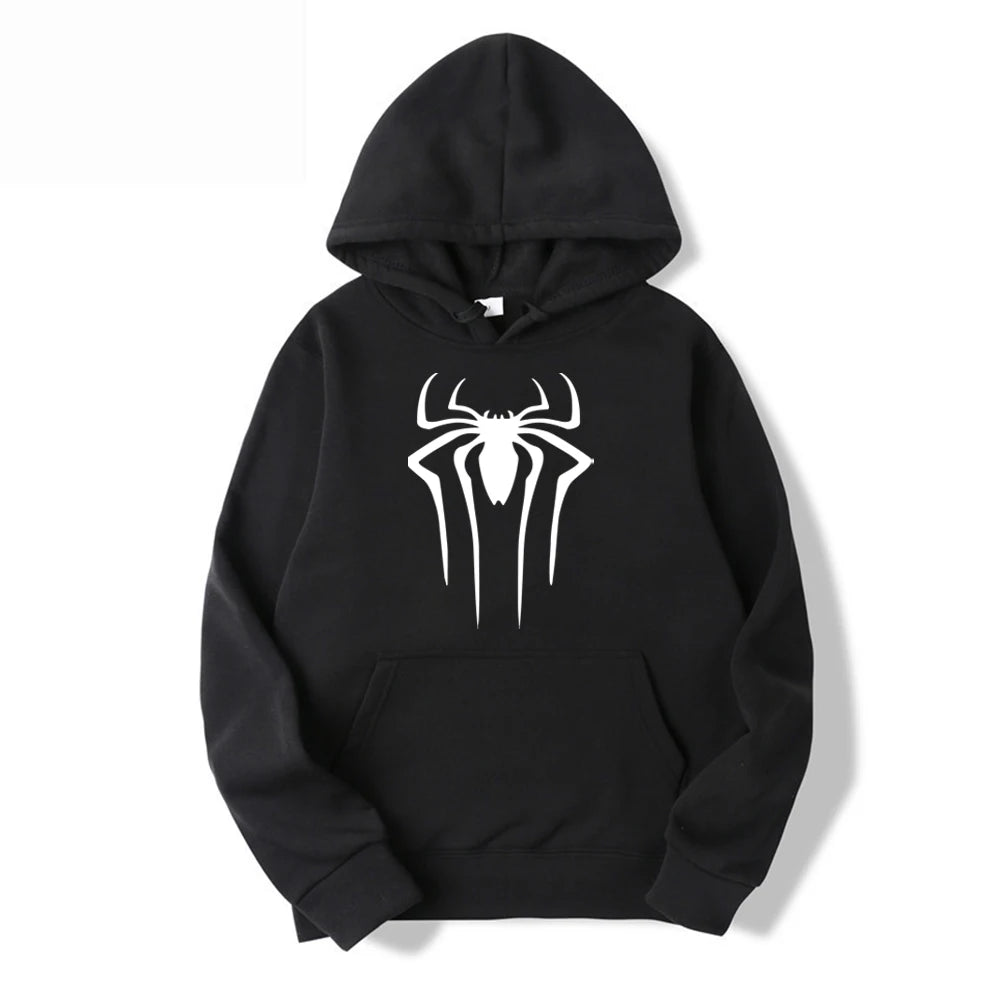 2024Fashion brand Men's Hoodie Casual Hoodie Sweatshirt Men's/Women's top Solid color printed spider hoodie sweatshirt