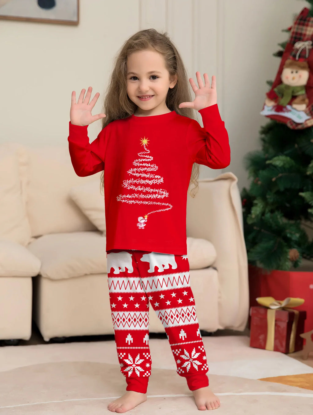 2025 Christmas Pajamas Baby Mother Kids Daughter Mommy Family Set Xmas Pjs Long Sleeve Sleepwear Matching Outfits