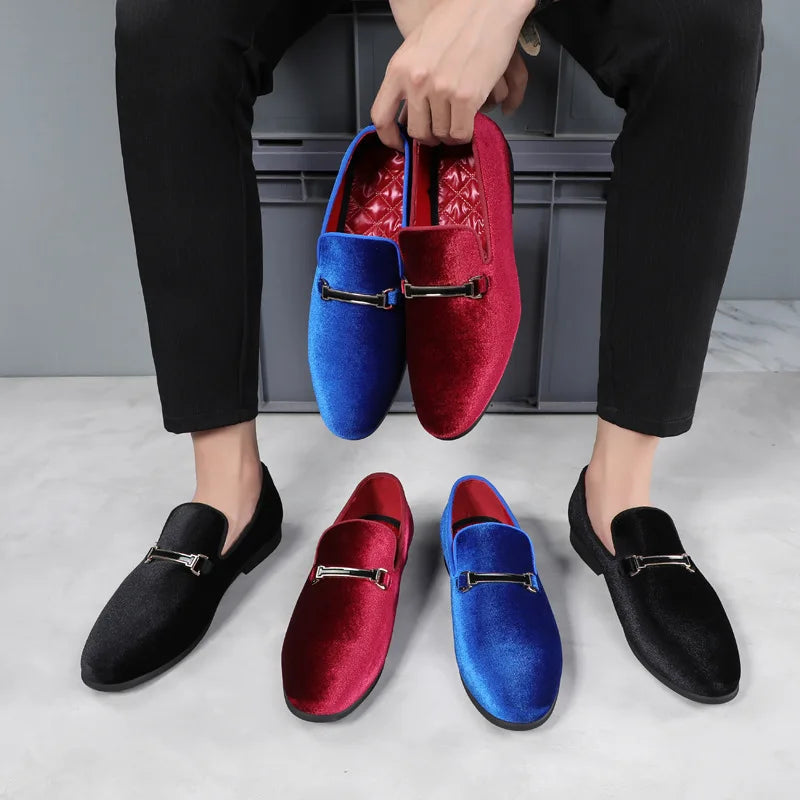 Designer Shoes Men Zapatos De Hombre Slip-On Leather Shoes Casual Male Shoes Adult Red Driving Moccasin Soft Non-slip Loafers