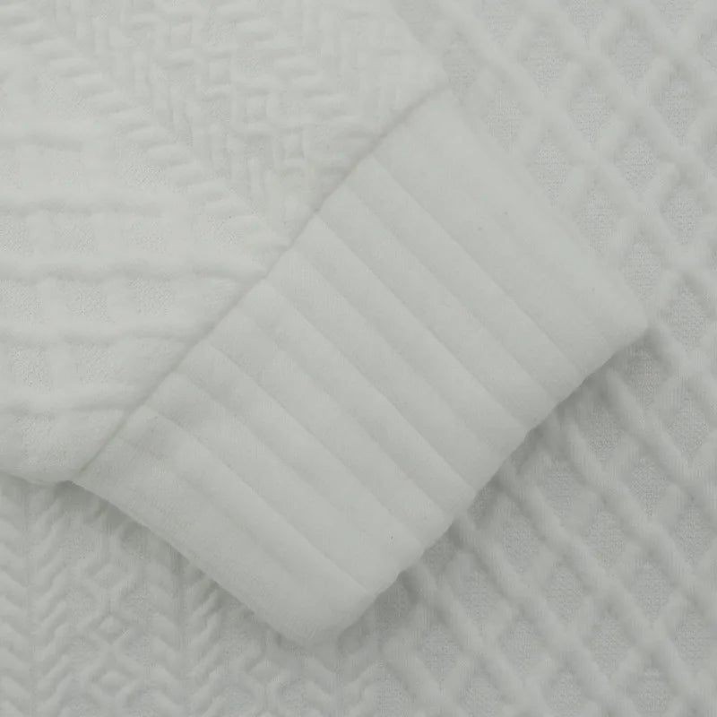 2024 cross-border hot-selling autumn and winter men's casual stand-up collar long-sleeved jacquard knitted pullover sweater