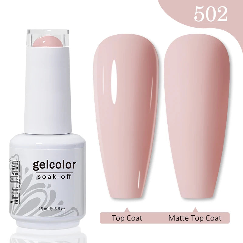 Arte Clavo 15ml Rose Red Pink Color Gel Nail Polish Autumn Winter Hot Sale Long Lasting Soak Off For Manicure Nail Art Gel