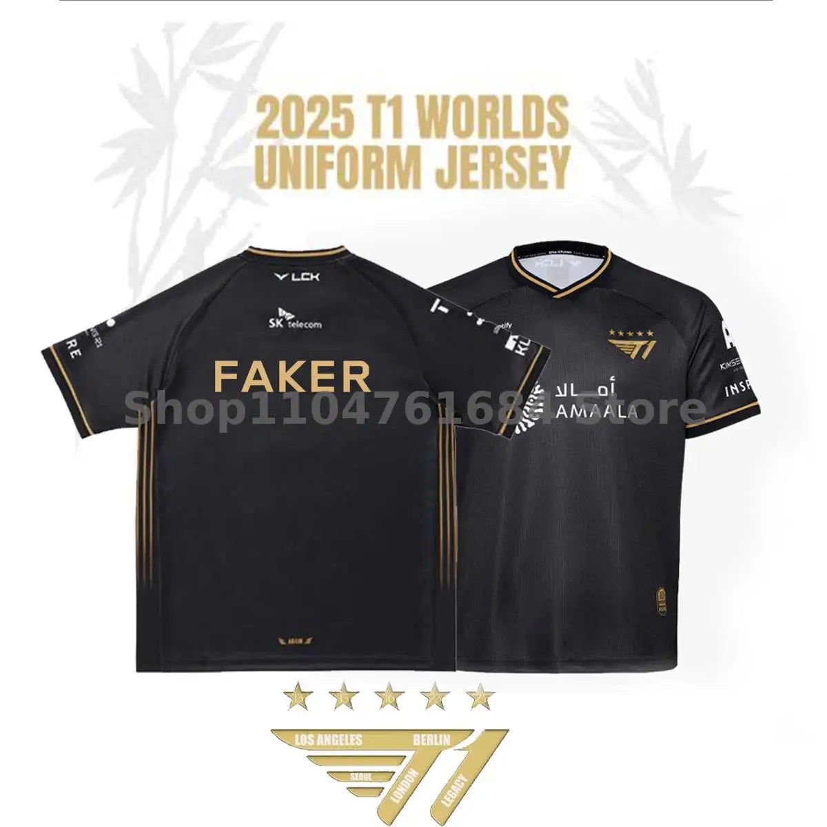 2025 New T1 Esports Team Uniform T-shirt League Of Legends World Finals Jersey T Shirt Lol Games Faker Fan Support Men Clothes