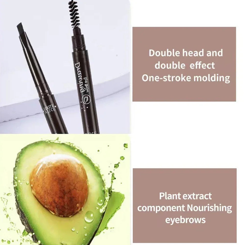 Extremely Fine Double-headed Waterproof Eyebrow Pencil - Durable and Long Lasting for Beginner Women's Makeup Eye Brow Pen