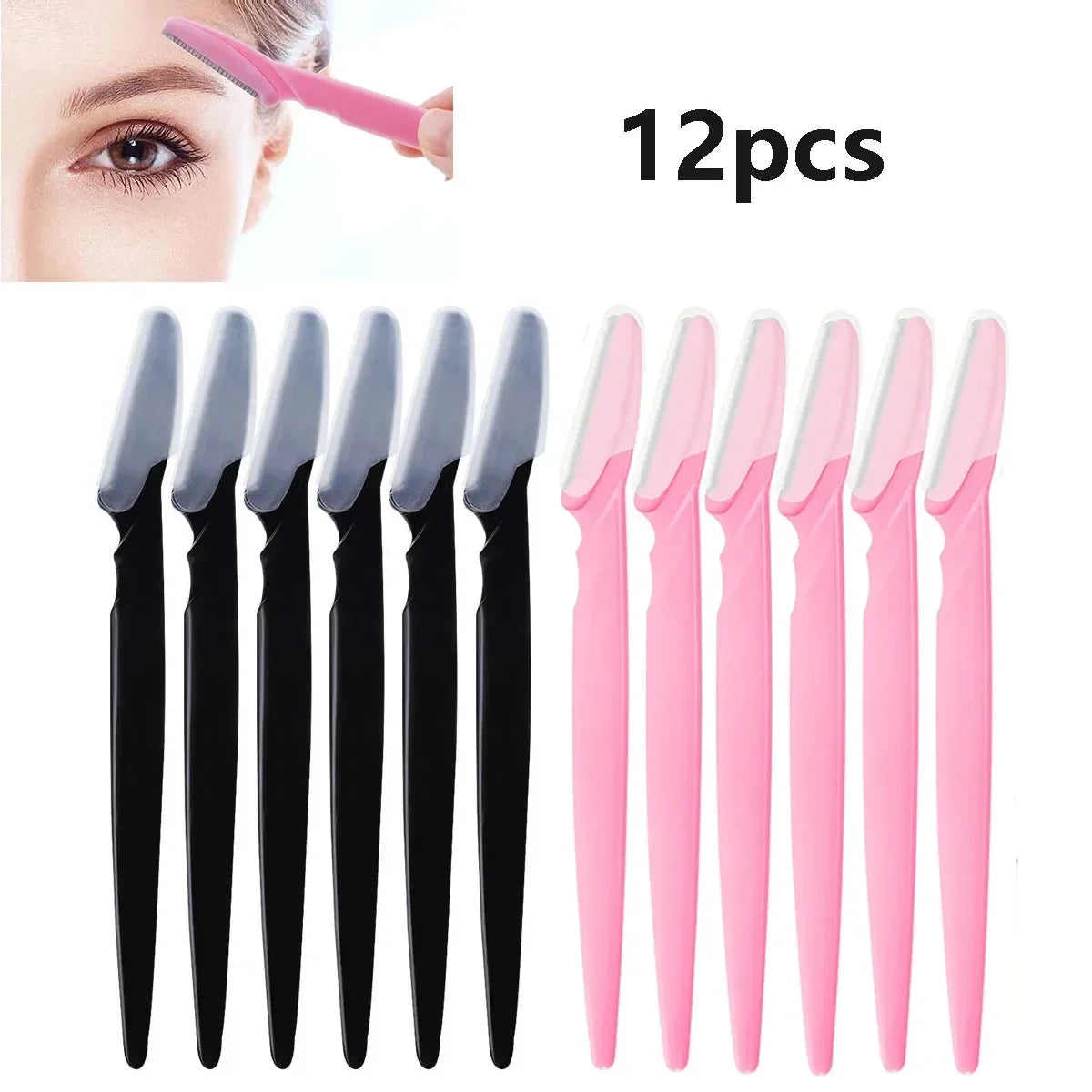 6/12Pcs Set Precision Eyebrow Razor Kit - Multipurpose Exfoliating Dermaplaning Tools and Facial Razor for Women and Men
