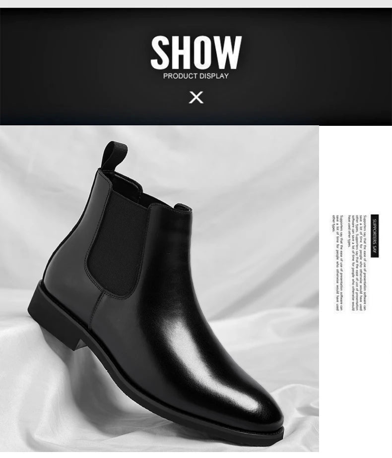 2025 New Chelsea Leather Shoes Suede Leather Men's Pointed Business Casual Ankle Boot Fashion Male Winter New Style Comfortable