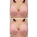 2pcs Womens Front Clasp Full Cup Bras No Steel Ring Support Lace Bralettes Large Size Mom Brassiere Comfort Ventilate Underwears