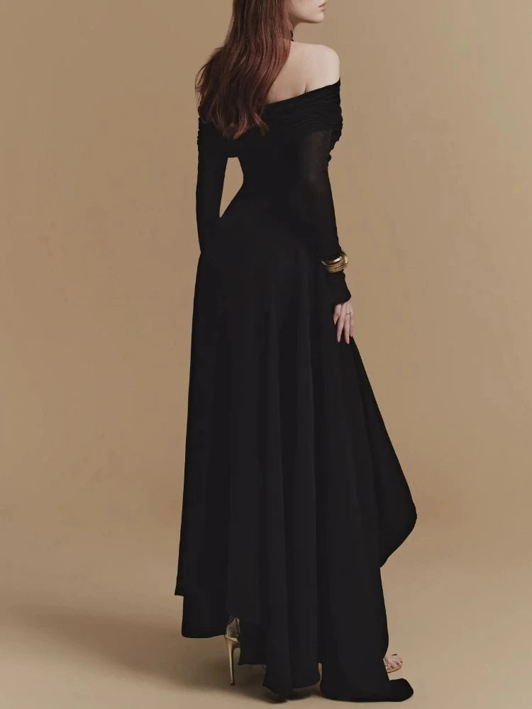 Elegant Off-shoulder Long Sleeves Evening Dresses Sexy Celebrity Long Dress Exquisite High Quality Prom Party Gowns Customized