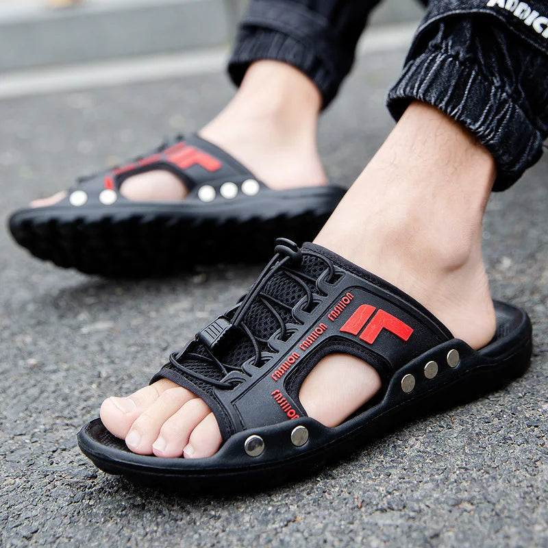 2024 New Men's Sandals Fashion Designer Soft Men's Slippers Outdoor Breathable Beach Shoes Anti-slip Comfortable Men Flip flops