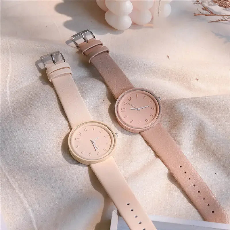 Fashion Simple Women Quartz Watch Ins Student Man and Women Style Round Leisure Vintage Wristbatch Relogio Feminino Reloj Mujer