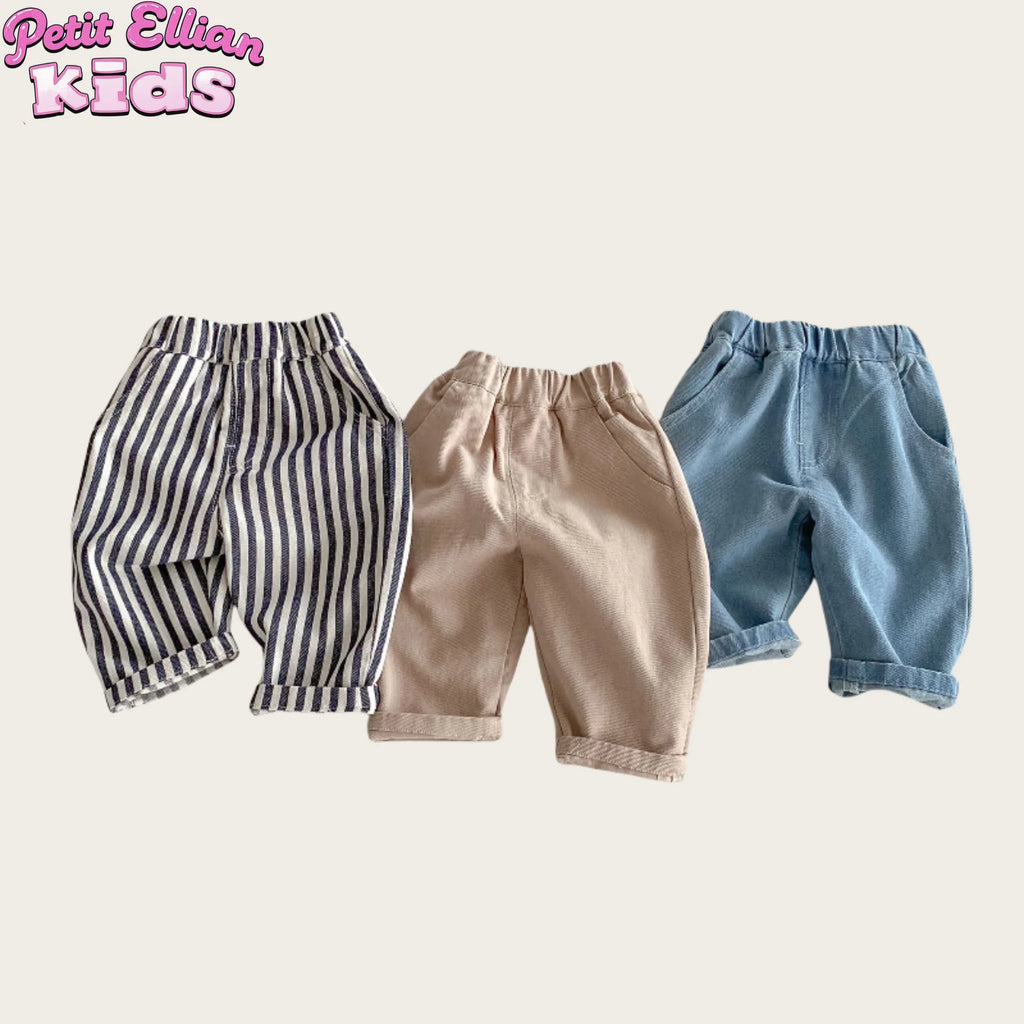 0-5Y Kids Boys Cotton Denim Pants Summer 2026 Baby Jeans New Stylish Korean Style Children's Casual Soft Trousers Clothing Boys