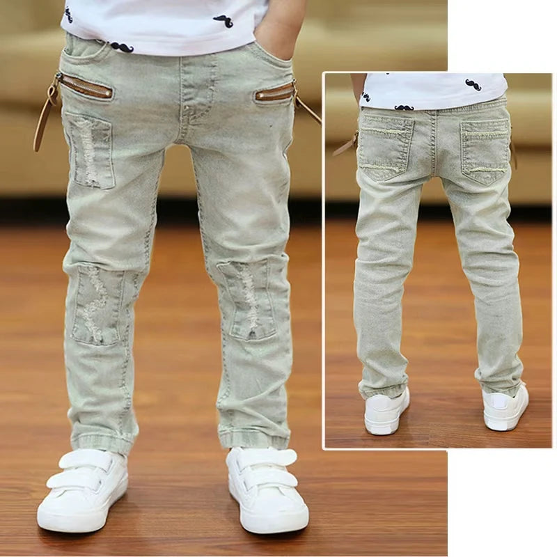IENENS Kids Boys Jeans Classic Cowboy Pants Children Denim Clothing Bottoms Baby Boy Casual Trousers 4 5 6 7 8 9 10 11 Years