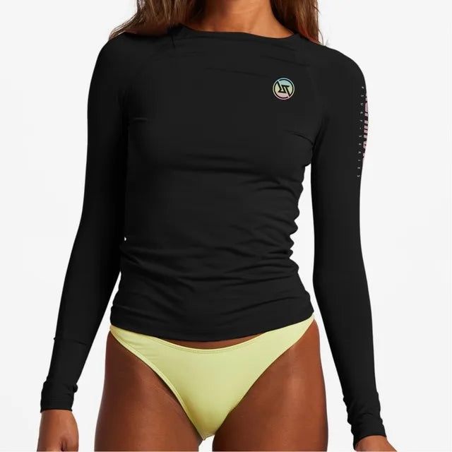 New Ladies Rashguard Long Sleeve Surfing Shirts Women's Lycra Fabric Surf Sexy Sweatshirt UV Protection RightTrack Swimwear