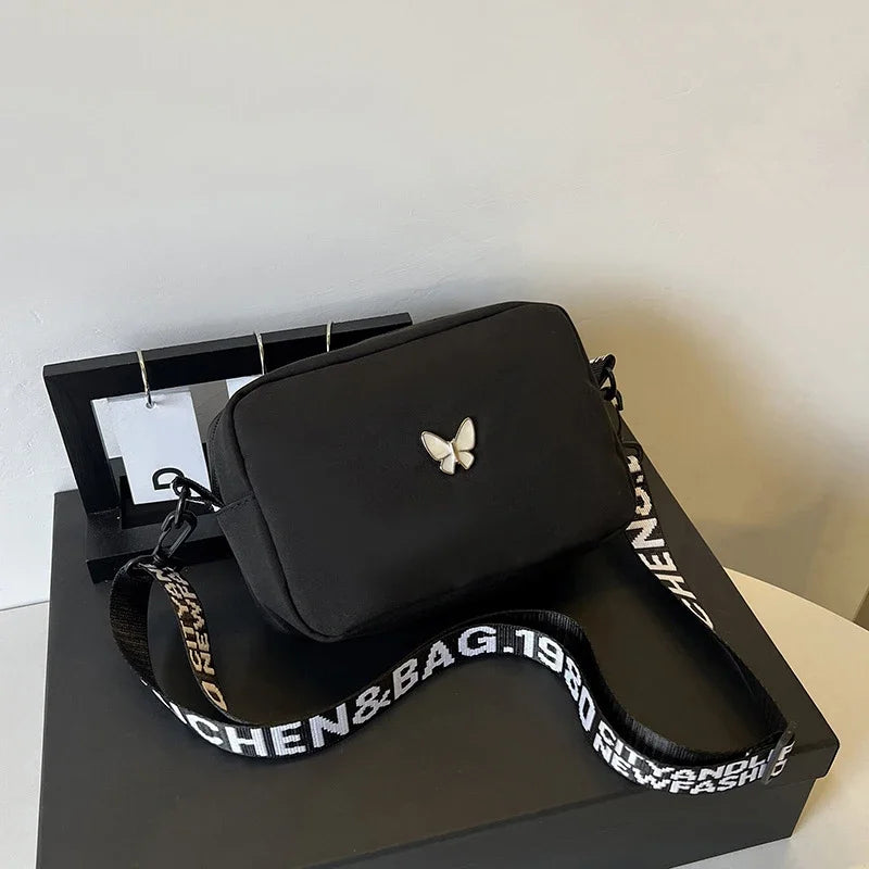 New Fashion Women Crossbody Bags Makeup Bag Women Trend Lingge Embroidery Camera Shoulder Bag Design Nylon Small Messenger Bag