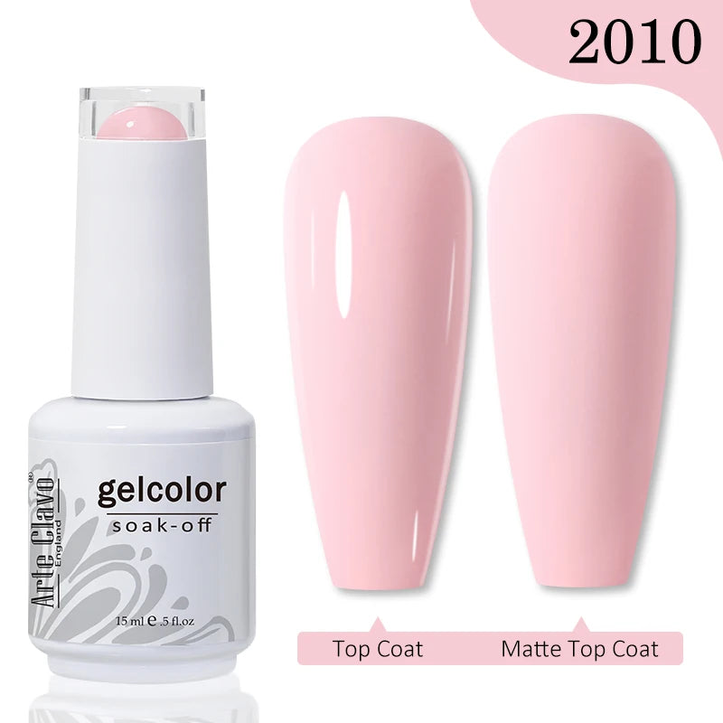 Arte Clavo 15ml Rose Red Pink Color Gel Nail Polish Autumn Winter Hot Sale Long Lasting Soak Off For Manicure Nail Art Gel