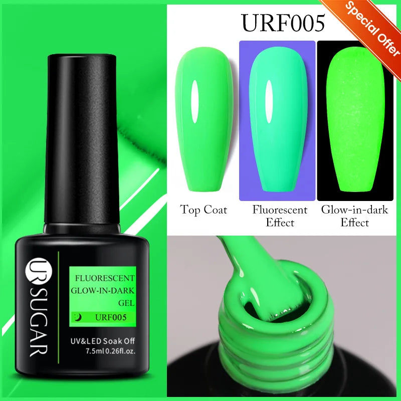 UR SUGAR 15ml Glitter Reflective Black Nail Gel Polish Flash Effect Shiny Soak Off UV Gel Manicure Colorful NeonNail Art Varnish