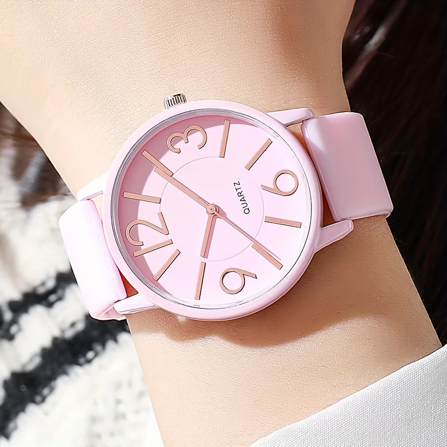 Fashion Arabic Dial Women Watches Casual Silicone Band Students Quartz Wristwatch Reloj Mujer