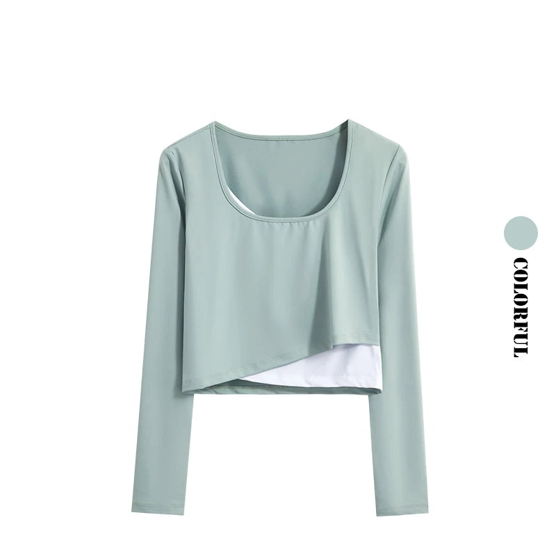 DRUR Women Yoga Set Loose Fit Gym Outfit Long Sleeve Top Pants 2 Piece Sportswear Outfit Running Jogging Suit Fitness Clothing