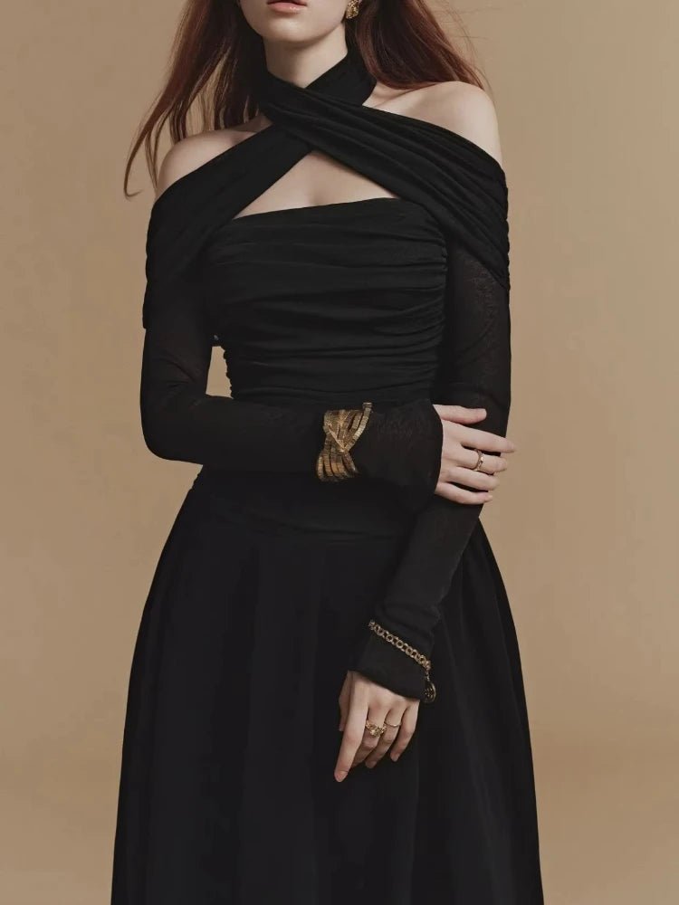 Elegant Off-shoulder Long Sleeves Evening Dresses Sexy Celebrity Long Dress Exquisite High Quality Prom Party Gowns Customized