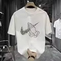 Men's trendy short-sleeved T-shirt with eye-catching letter prints and a slim fit highlights the figure. Casual yet fashionable