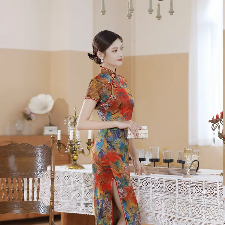 Fashion Clothes Party Vintage Casual Summer Elegant Traditional Chinese Clothing Cheongsams Chinese Dress Qipao Ethnic Style