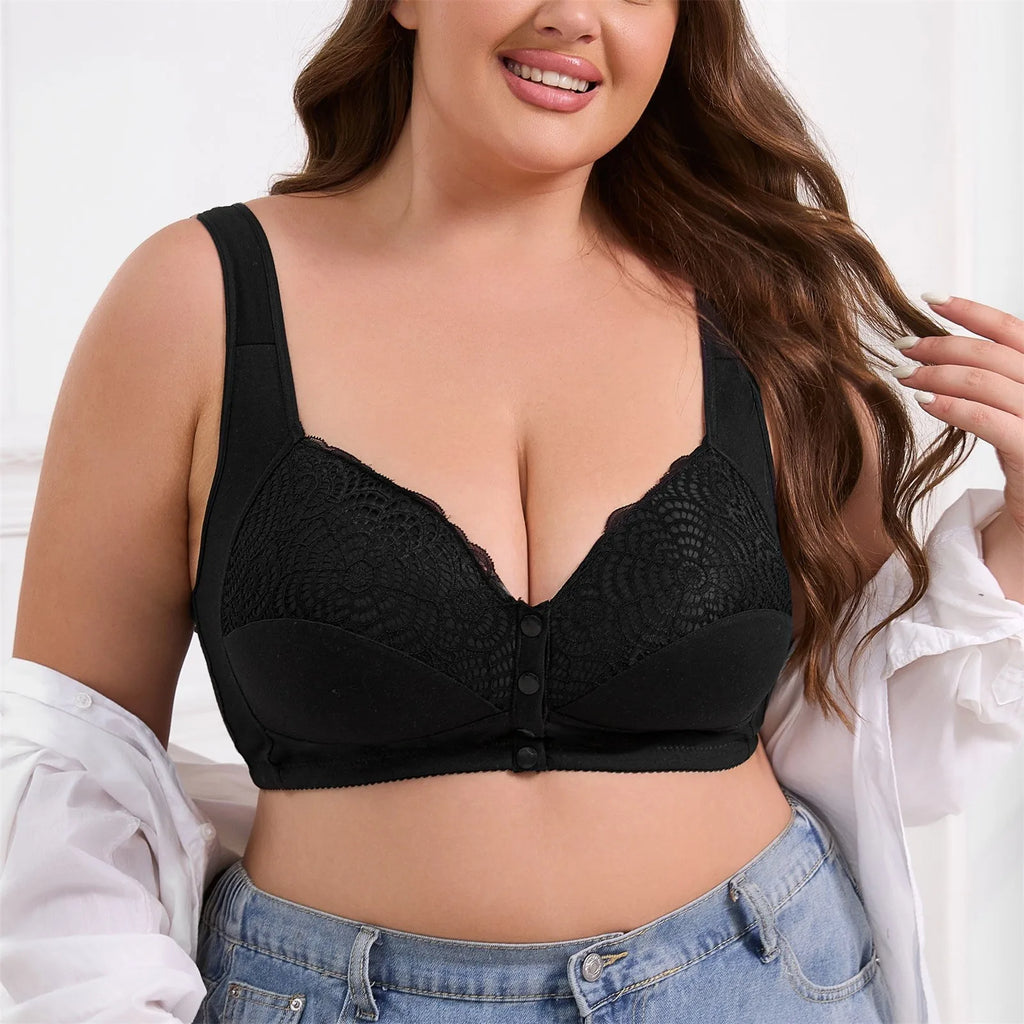 Wireless Bras For Women Plus Size Push Up Bralettes No Underwire Bra Front Closure Wirefree Bustier Tops Soft Comfort Underwear