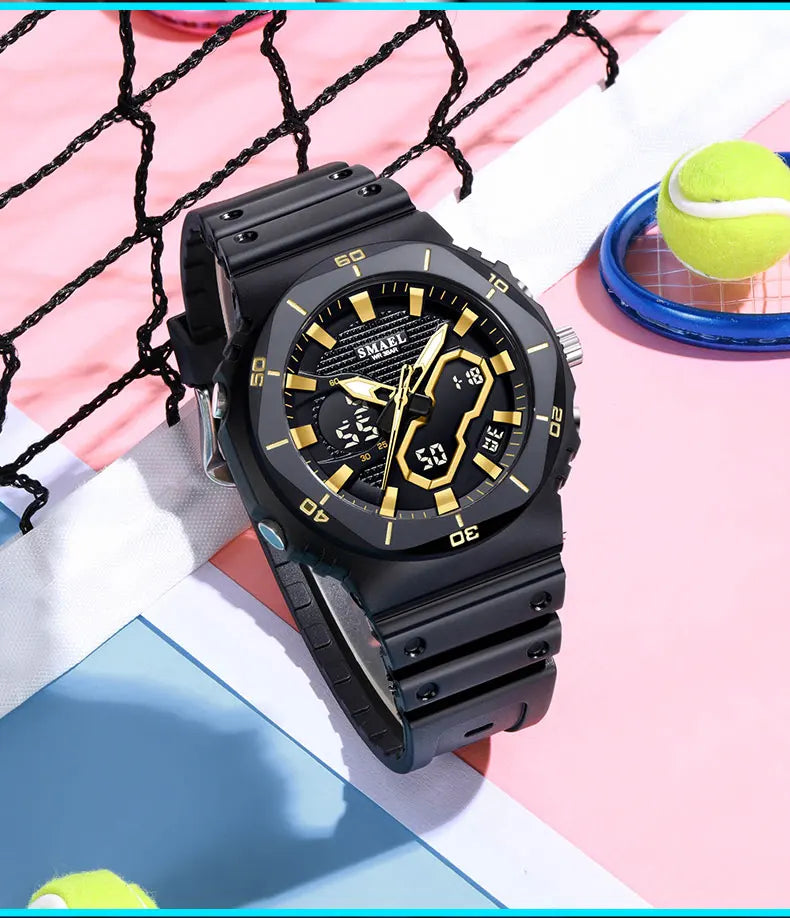 SMAEL Fashion Sport Watches for Unisex Top Brand Luxury Sports Chronograph Women Watch Waterproof Digital Quartz Wristwatch