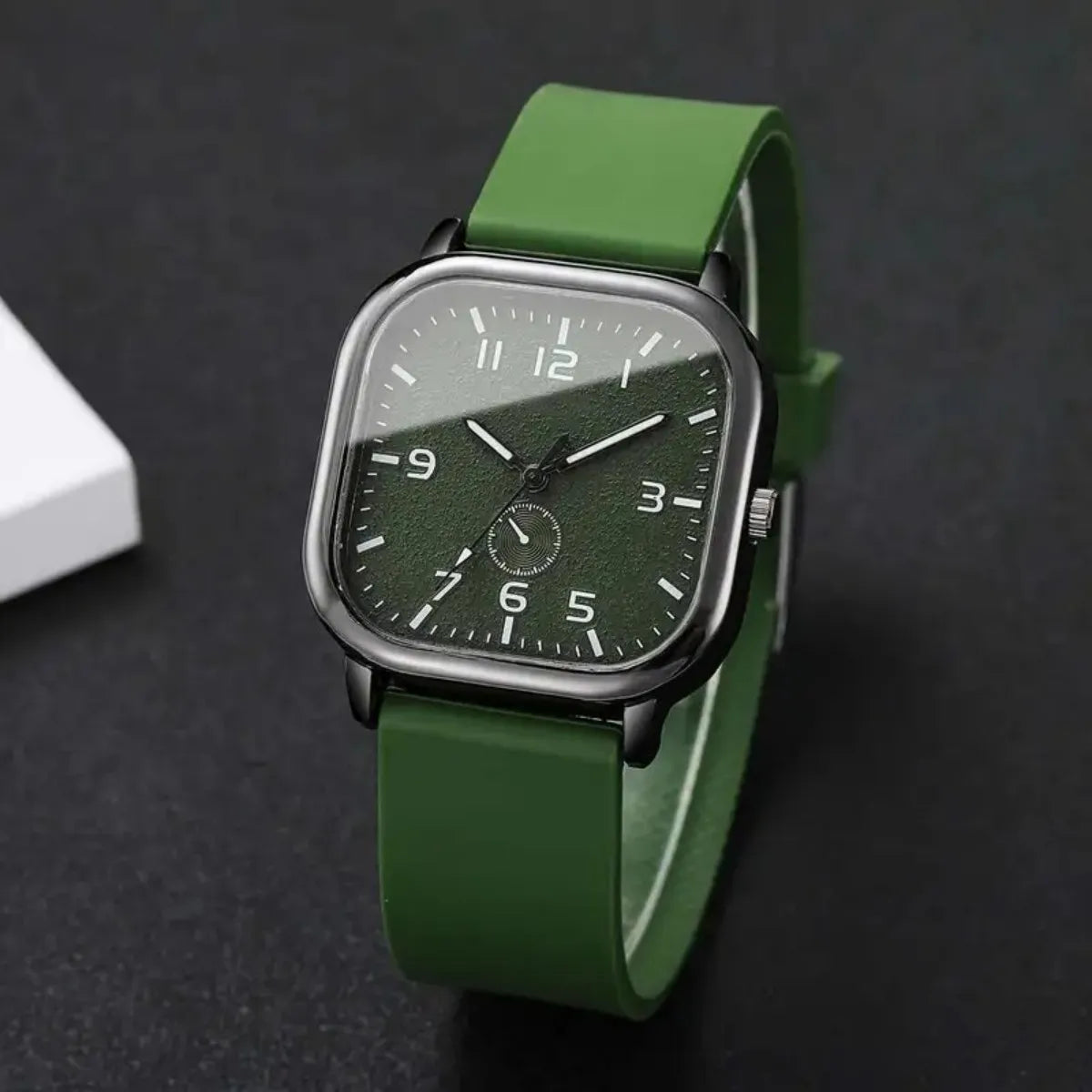 Fashion Square Women's Watch Casual Silicone Strap Business Luxury Quartz Wristwatches Men Women Students Sports Wristwatch