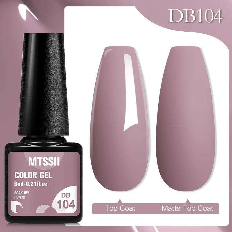 Mtssii 6ML Chocolate Color Gel Nail Polish Brown Semi Permanent UV Gel Autumn Winter Popular Soak Off Nail Art Gel Varnishes