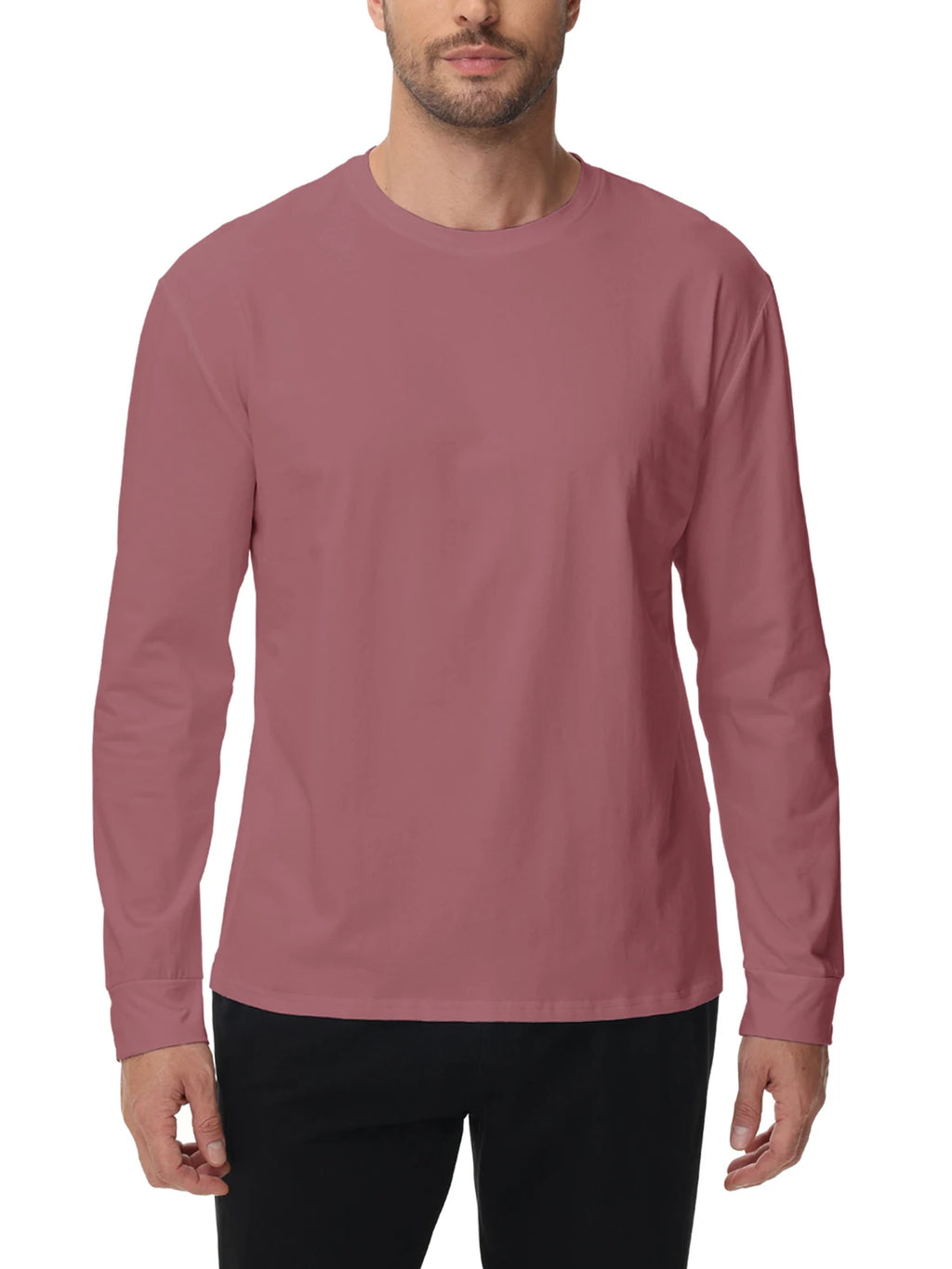 Men's T Shirt Long Sleeve Crewneck Tee Shirts Classic Loose Fit Workout Tops for Men Gym Clothes S-XXL