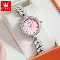 OLEVS 9971 Original Quartz Watches for Woman Fashion Full Diamond Mermaid Bracelet Wrist Watch Luxury Elegant Ladies Dress Watch