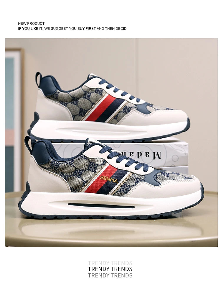 SENMA  Luxury Men's Shoes Men Casual Shoes Men's Skateboard Shoes Retro Platform Sneakers Unisex Women's Sports Shoes Sneakers