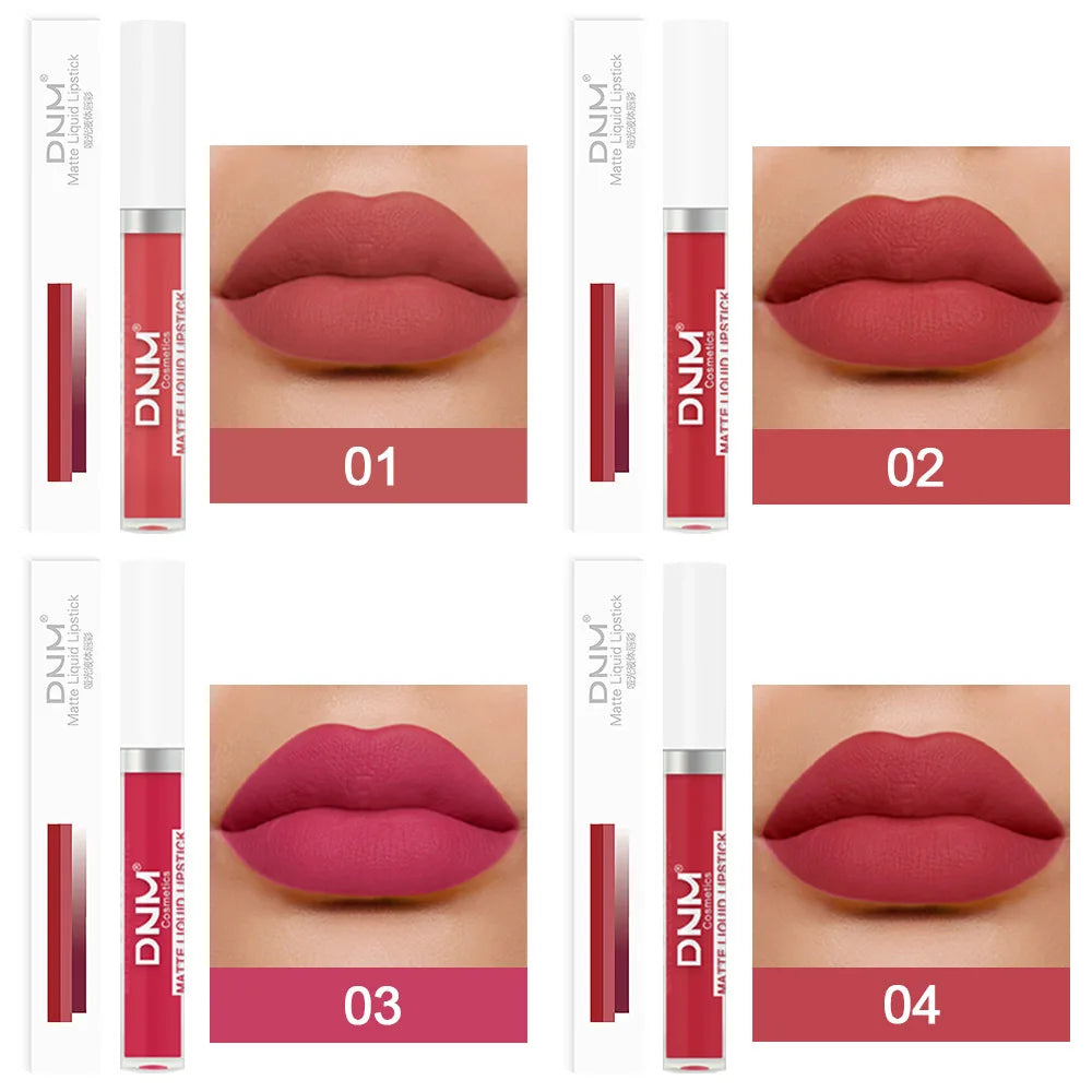 DNM 19 Colors Matte Lip Gloss Waterproof Long-lasting Non-fading Lip Glaze Multi-color Non-stick Cup Lipstick Lipgloss