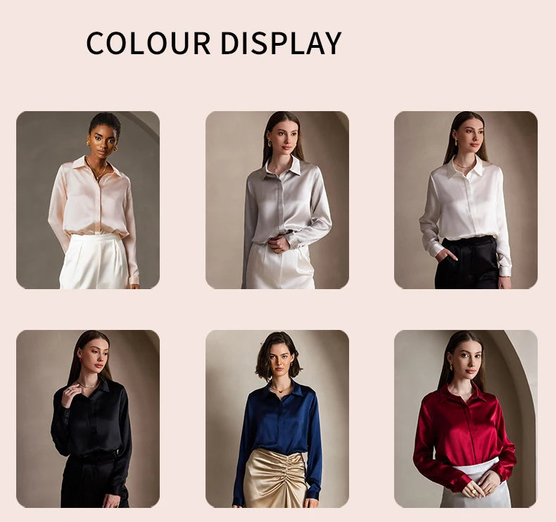 Spring Covered Button Mulberry Silk Shirt Long Sleeve Ladies Clothing Luxury 19Mm 100% Silk Women'S Fashion Blouses