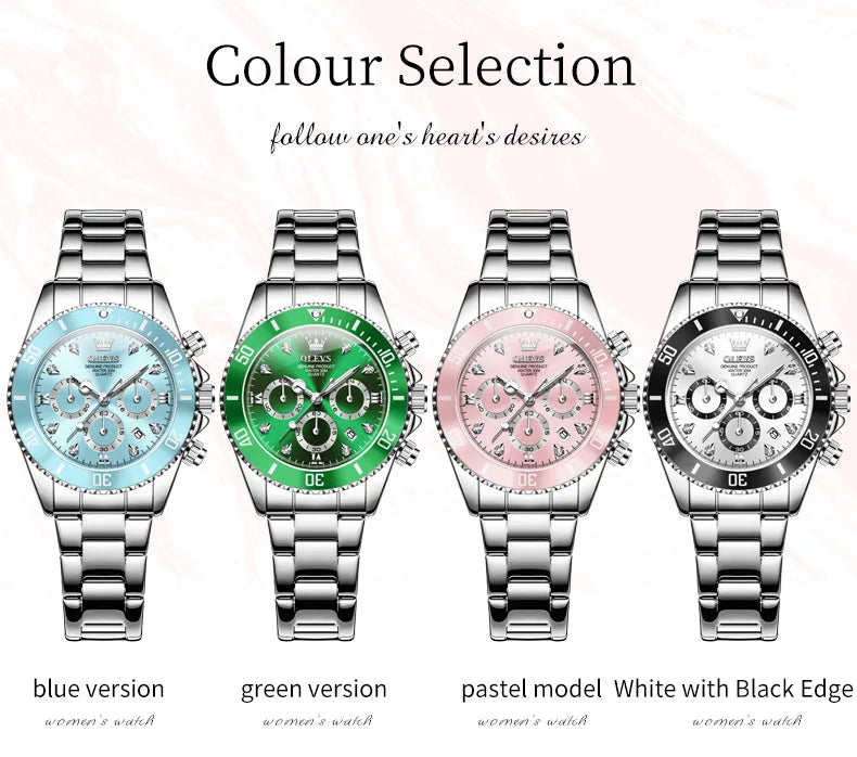 Luxury Women Watch Original Quartz Watch Multi functional HD Date Waterproof Luminous Chronograph Women Gift Watch