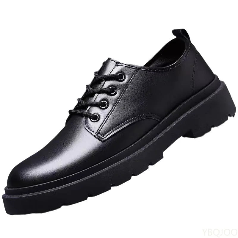 Spring Autumn Men's Business Dress Shoes Black Casual Simple Comfortable Anti slip Wear resistant Round Head Men's Shoes