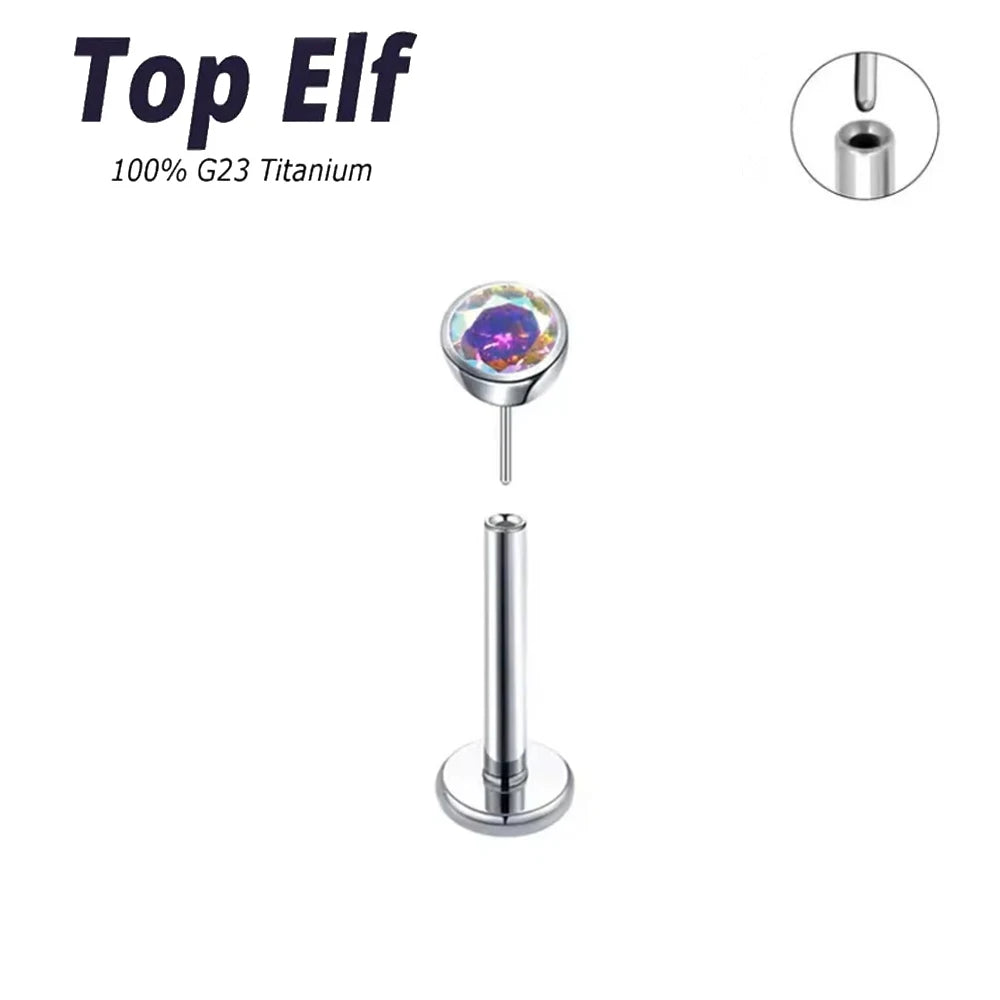 Wholesale 2/10pcs G23 ASTM F136 Titanium Top Exquisite Zircon Insertion Earrings Nose Nails Lip Nails Body Piercing Jewelry