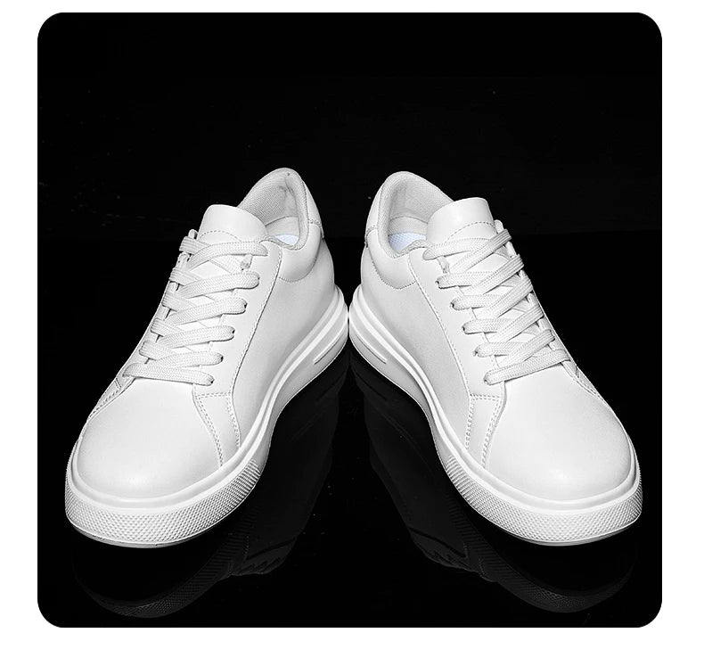 New  Men's Sneakers Elevator Shoes Heightening Height Increase Insole 6-10CM High Heels Shoes Leather Sport Shoes Men Shoes
