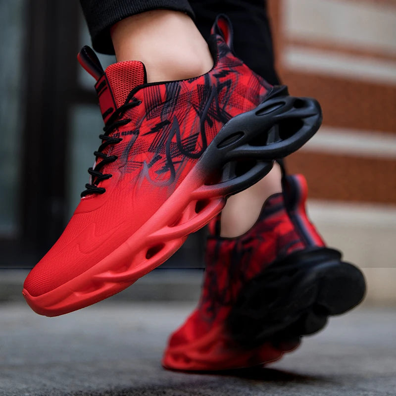 Running Shoes men Mesh Breathable Flat Cushioning Soft Comfortable Sneakers Outdoor Gym Trendy Casual Jogging Shoes for Men