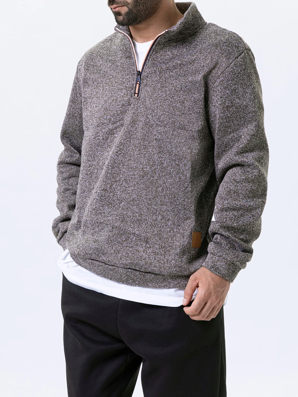 Men Sweatshirts Autumn Thicker Pullover Half Zipper Pullover Male Winter Solid Color Turtleneck Sweater Hoody Outdoor Sweatshirt