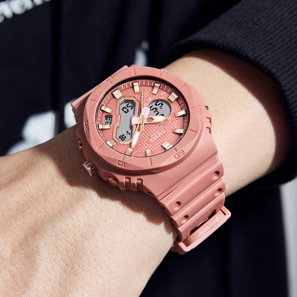 SMAEL Fashion Sport Watches for Unisex Top Brand Luxury Sports Chronograph Women Watch Waterproof Digital Quartz Wristwatch