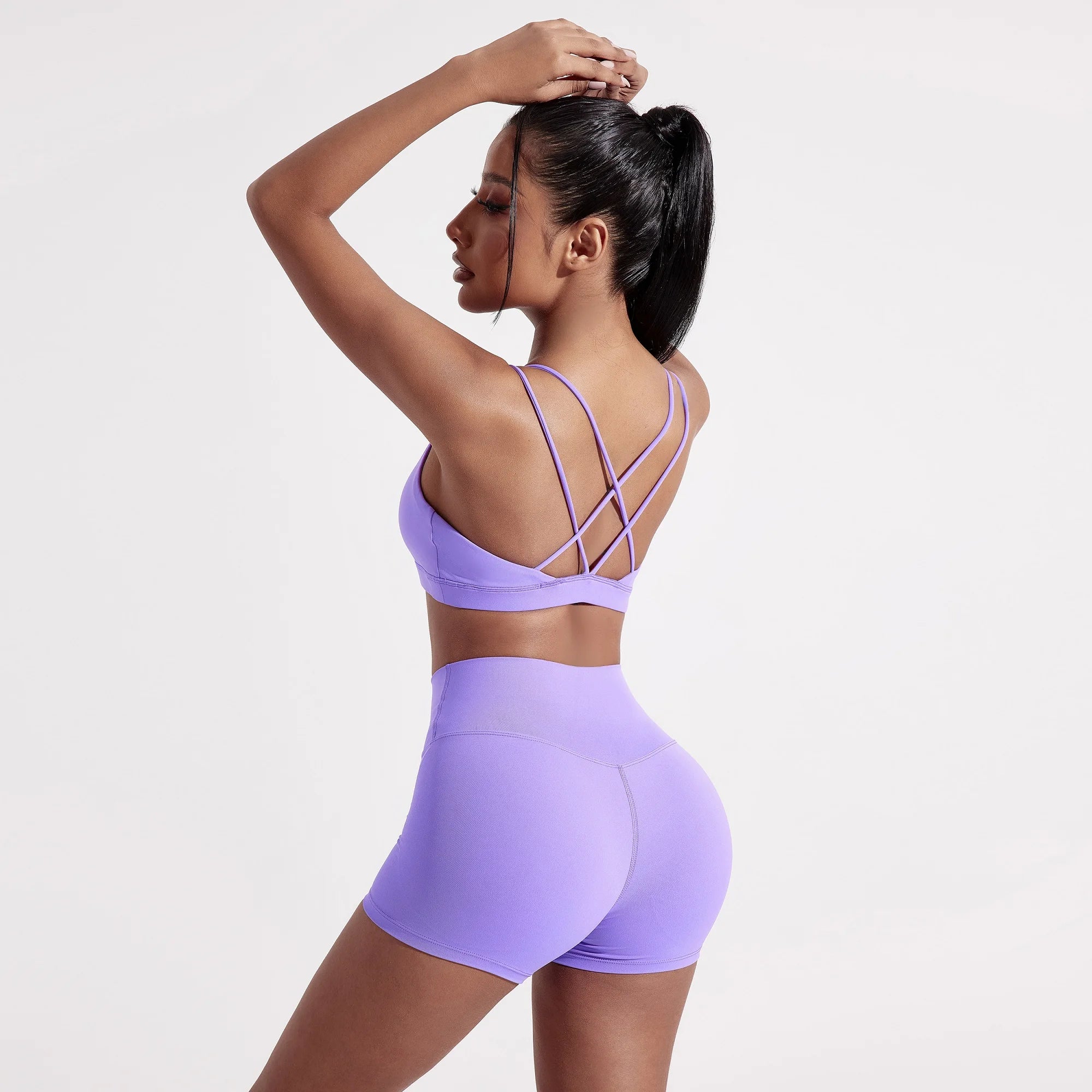 Solid Color Cross Fitness Bra Soft High Strength Women Tight Sport Top Comprehensive Training Gym Yoga Underwear With Chest Pad