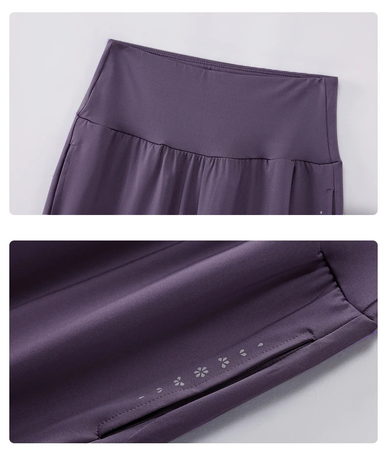 DRUR Women Yoga Set Loose Fit Gym Outfit Long Sleeve Top Pants 2 Piece Sportswear Outfit Running Jogging Suit Fitness Clothing