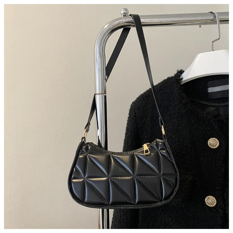 New Solid Color Casual Women's Handbags Shoulder Bag with Niche Retro Design Fashionable and Trendy Leather Crossbody Bags