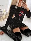 Black White Snowflake Deer Pattern Women's Dress Autumn Winter Sext Long Sleeve Bodycon Mini Dress Elegant Red Christmas Dresses